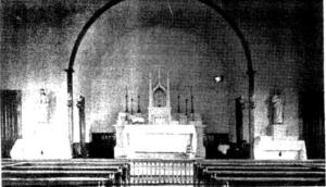 St. Joseph’s Roman Catholic Church decorated for the Baccalaureate Service of June 26, 1938. Photograph by George Wenham.